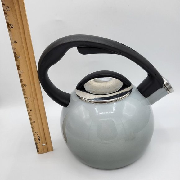 Chantal Classic Stovetop Tea Kettle Gray Ombre Illusion Whistling Pre-owned - Picture 10 of 12